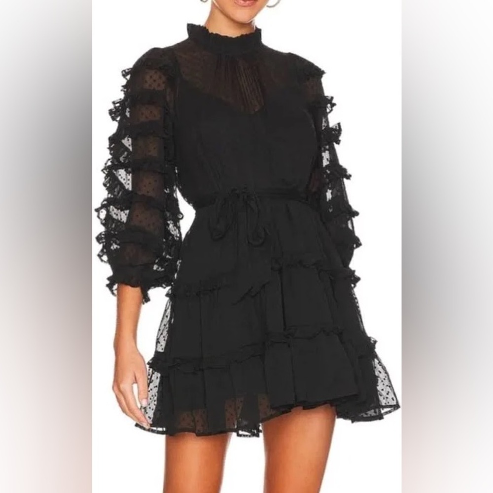 Cleobella Lacey Dobby Self-Tie Tiered Mini Dress